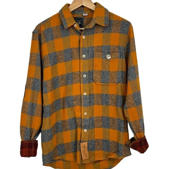 Maroon Bells Mens Campfire Shirt Size S Aspen Gold Check Long Sleeve Outdoor - Picture 2 of 12